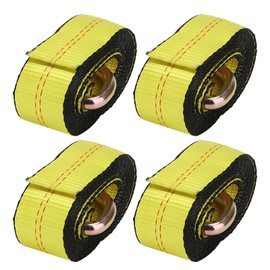 SHEUTSAN 4 PCS 2 Inch x 8 Ft Lasso Tow Strap, Lasso Straps with D Ring for Tow Truck Wheel Lift Wrecker Auto Hauler