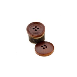 LALAFINA 10Pcs High End Brown Buttons Round Concave Design with Four for Sewing Scrapbooking and Crafts Clothing Accessories
