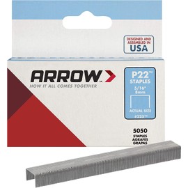 Arrow 225 Heavy Duty P22 Staples for Use with Plier-Type Paper and Bag Staplers in Restaurants, Offices, Classrooms, 5050-Pack, 5/16-Inch Leg Length, 7/16-Inch Crown Width