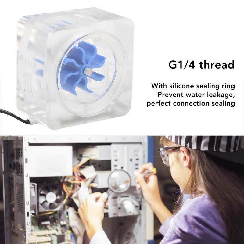 PC Water Flow Meter Indicator G1/4 Thread 3 Way Acrylic
