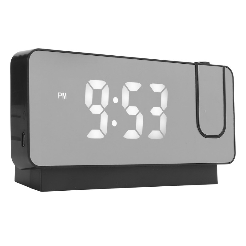 Projection Alarm Clock Time Date Temperature Display 180 Degree Wide