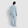JAJU [JAJU/자주] 여 플란넬 파자마 세트_다크 블루 [JAJU] Women's Flannel