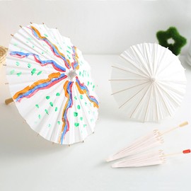 DIY Paper Umbrella, Paper Parasol DIY Hand Painting Decorative Paper Umbrella for Children Photography Prop Stage Performance Dancing Wedding Decor Diameter 20 30 40 60cm