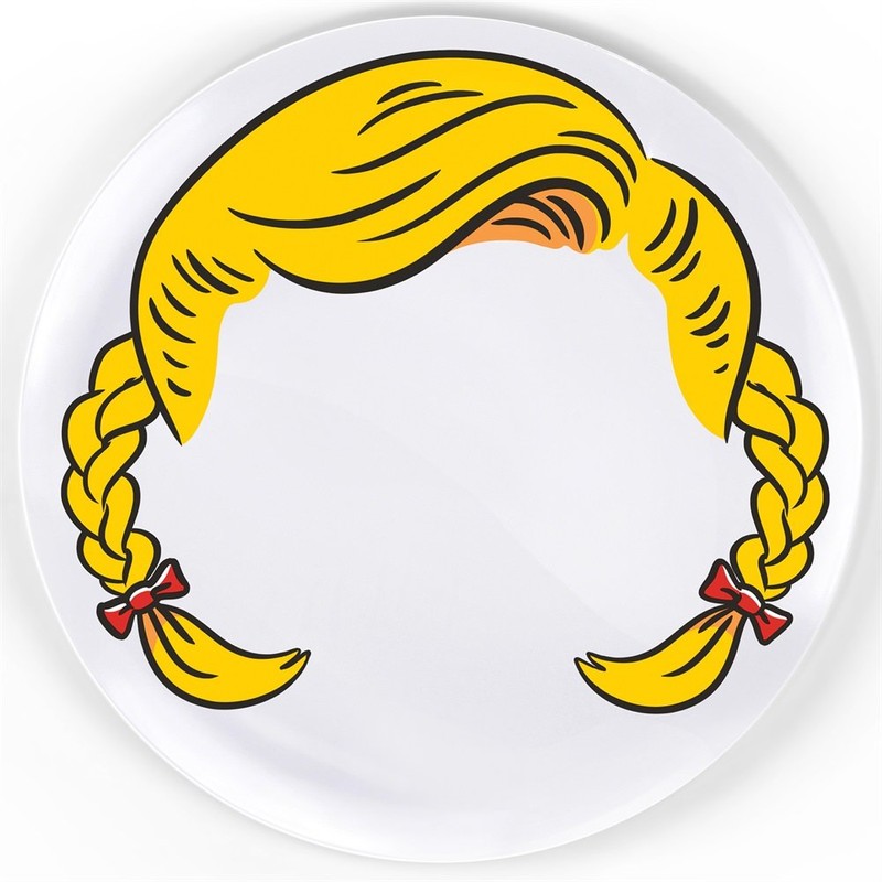 Dinner Do's Kids Dinnerware Plates Food Faces-Set of 3-Girl's Style
