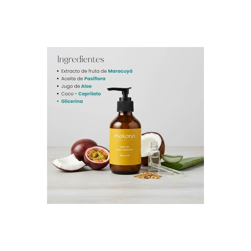 Mokkan Locion Hidratante para Manos Maracuya con Aceites Naturales 100ml