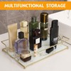 Virvia Vanity Tray Luxury Bathroom Counter Tray Glass Perfume Organizer