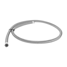 HOPESPANNER AN6 Fuel Line Hose Silver Tone 3ft Vacuum Hose Automotive Fuel Hose 3ft 1/3"ID 3/7"OD PTFE Rubber,Stainless Steel Braided 1 Pcs AN6