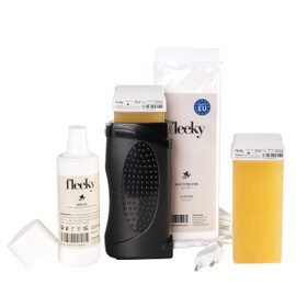Fleeky Wax Roller Kit - Electric Roll-On Complete Set with Warm Wax Device for Silky Smooth Skin on Fleek, Professional Results and Beginner-Friendly Handling