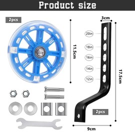 Bicycle Stabilisers for Children, 1 Pair of Stabilisers for Children's Bike, Auxiliary Wheels for Children, Universal Stabilisers for Children's Bike, Safety Stabilisers for 12 14 16 18 20 Inch