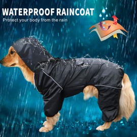 Idepet Hooded Raincoat for Small and Medium Dogs, Waterproof, Windproof
