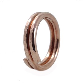 ELAMENTS DESIGN Copper Ring Stackable Two Loop Midi Ring Size 3 Hand Hammered