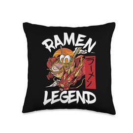 Funny Ramen Food Lover Ramen Legend Japanese Noodle Chinese Dragon Anime Manga Food Throw Pillow, 16x16, Multicolor