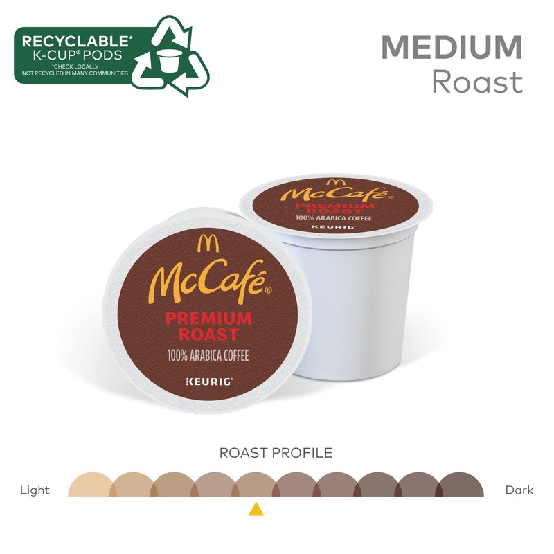 McCafe Premium Roast Coffee, Single Serve Keurig K-Cup Pods, Medium