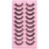 False Eyelashes 10 Pairs Natural Wispy Lashes, Lightweight Strip Lashes