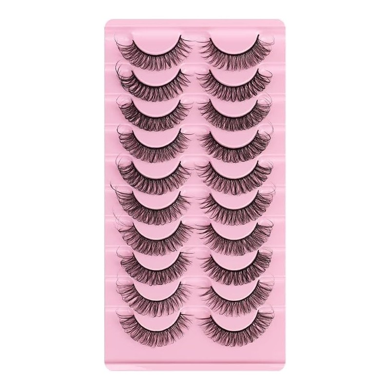 False Eyelashes 10 Pairs Natural Wispy Lashes, Lightweight Strip Lashes