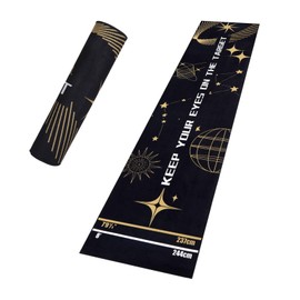 Yirinatek Professional Darts Mat with Oche Line System & Throw Lines – Premium Dart Mat for Floor Steeldart & Soft Darts | 260x60 cm | with Throwing Line | Ideal as a Gift