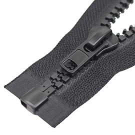 YaHoGa - 2 cremalleras separadoras de 9 pulgadas para coser chamarra, chamarra de invierno, color negro, resistente, grande, con cremalleras de plástico moldeado, a granel (9 pulgadas, 2 unidades)