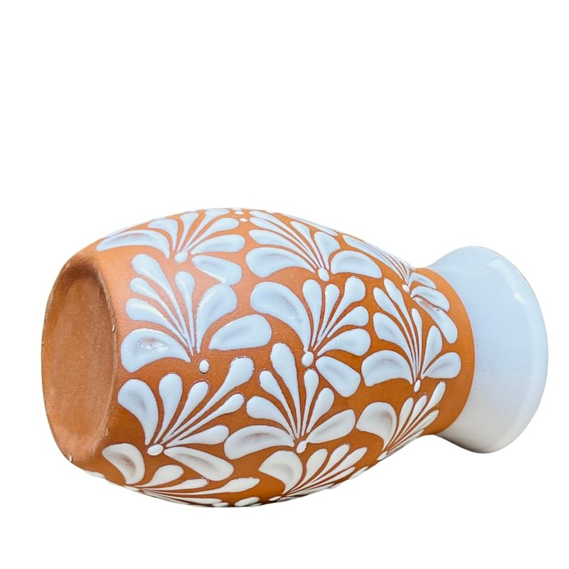 White Natural Espiga Plumeado Florero Ovulo - Florero Barro -