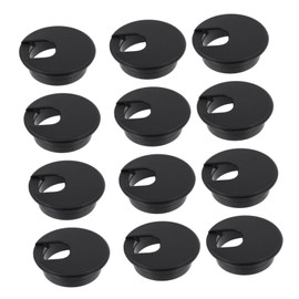 Angoily 12pcs Plastic Round Cable Management Boxes with Removable Covers for Neat Wire Storage and Organization for Desktops Use