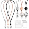 3 Pack Set Retractable ID Badge Holder with Bling Neck