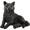 3 inch Black Cat Lounging Hand Painted Resin Figurine Statue