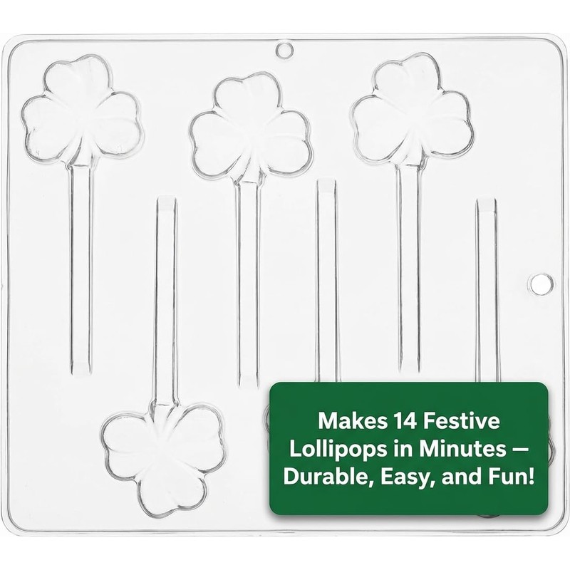 Candy Molds N More Three Leaf Clover Shamrock Lollipop Chocolate