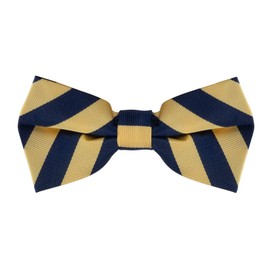 Oxford Kent by SuspenderStore Classic Bold Stripe Adult Bow Ties - Microfiber Twill - Corn & Navy