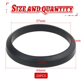 TOVOT 20PCS Waste Pipe Sealing Washers 37MM Rubber Sealing Rings for Plumbing (37 x 44 x 6mm)