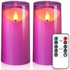 NURADA 3"x6"Flickering Flameless Candles: 3D Wick Unbreakable Acrylic Battery Operated