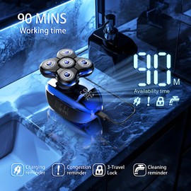 Blade & Stone® Head Shaver for Men HS505-BB | Diamond-S-Blade® | MIMO Net Technology for Superior Skin Comfort | 8500 RPM Durable Motor, USB-C Rechargeable - Big Blue