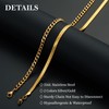 Aretas Layered Gold Chain Necklaces far Men, 2PC Double Cuban
