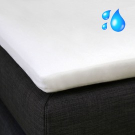 G BETTWARENSHOP Waterproof Topper Molleton Cover 180 x 200 cm for 4-10 cm Height