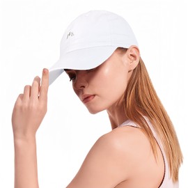 Women Running Cap - Sun Protection Baseball Cap Waterproof Adjustable Summer Sun Hat Ladies Hiking Gym White
