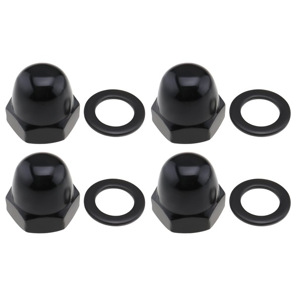 Micro Traders 4pcs Black 304 Stainless Steel Fasteners Dome M10
