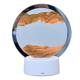 Sand Painting Table Lamp 7 Color 3D Hourglass Table Lamp Quicksand Painting Art Bedside Table Lamp for Bedroom Hotel Room Gold and Jade