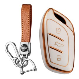 KUNIO Key Case Fits MG MG4 MG5 MG6 EV MG HS GT ZS EV ZX Fits Roewe RX3 RX5 RX8 ERX5 I6 I5 Protection TPU Car Key Case Key Cover Key Fob 3 Buttons, A white