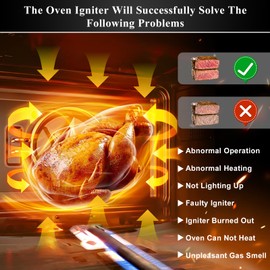 Cenipar UpgradedWB13K21 Gas Range Oven Flat Igniter with Connector Plug, 5303935066 Oven Igniter for GE Hotpoint Kenmore Gas Stove, Replaceable IG9998 Norton-501a AP2020569 PS231280 WB13T10045 by Cenipar