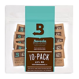 Boveda Boveda 62% Two-Way Humidity Control Packs For Storing ? oz C Size 4 C 10 Pack C Moisture Absorbers for Small Storage Containers C Humidifier Packs C Hydration Packets in Resealable Bag
