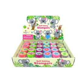 TINYMILLS 24 Pcs Koalas Assorted Stamps for Kids Self Ink Stamps (12 Different Designs) Koala Birthday Party, Koala Party Favors, Goody Bag Fillers, Carnival Gifts, Pinata Filler, Classroom Rewards