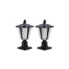 Modern Black Aluminium Solar Powered LED Garden Lantern 15 Inch