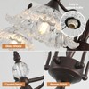 Sicddde Dining Chandelier Over Table 5 Light Brown Vintage Glass