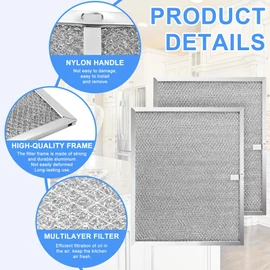 2 Pack Allure Range Hood Filter BPS1FA30 11-3/4" x 14-1/4" x 3/8" - Exact Fit Bro.an QS1 30" Nu.tone WS1 QS2 Range Hood, Replaces 99010299 BPS2FA30 99010305 S99010305 AP3378953 by TOMOON