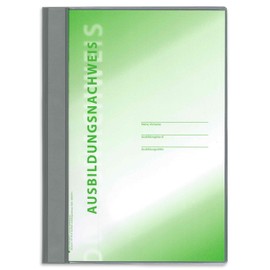 Ausbildungsnachweis Komplett-Set für ein Berufsbildungsjahr, mit täglichem Nachweis ohne Wochenbericht (Nachweisblock, Schnellhefter silbergrau, Deckblatt grün)