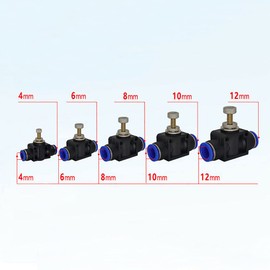 Air Control Valves, Air Flow Control Valve, Air Flow Limiter, Pneumatic, Air Flow Control Valve Connection, Quick Connect Control, Pneumatic Air Flow Regulator (8mm) - Pack of 4