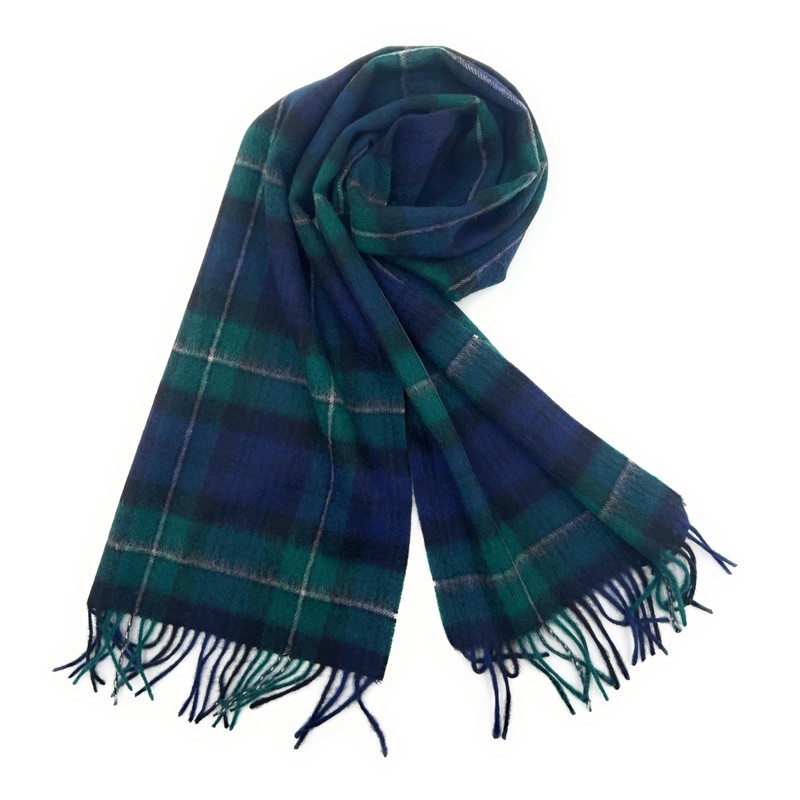 100% Soft Lambswool Clan Tartan Scarf Unisex 30cm x 180cm