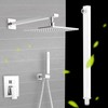 16 Inch Long Polished Stainless Steel Wall Mounted Shower Head