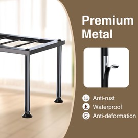 Josmimic 1 Tier Plant Stand: Ladder Plant Holder - Metal Flower Pot Stand - Heavy Duty Flower Rack for Living Room Patio Garden Corner Balcony and Courtyard.