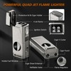 Scotte Cigar Lighter, Torch Lighter 4 Jet Flame, Refillable Butane
