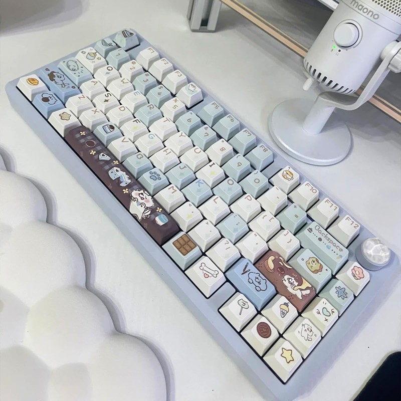 SUEHIODHY PBT Keycaps, Cute Dog Keycaps Set, Custom Cherry Profile