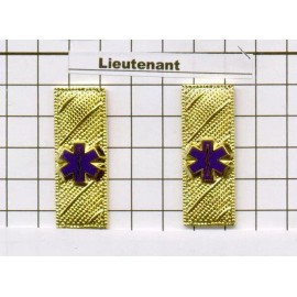 Emergency Medical Service - Lieutenant Epaulet Brass Set of 2 - Gold Plated